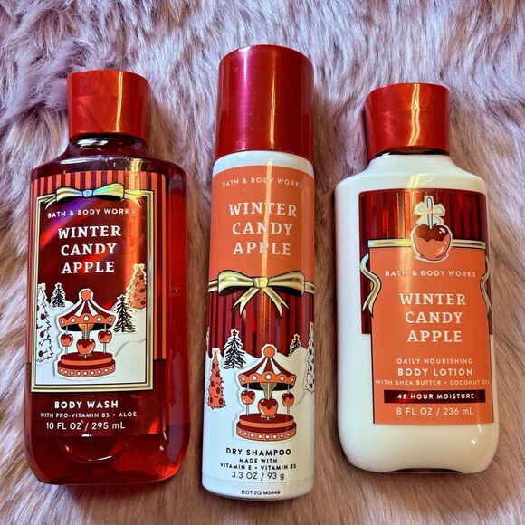 Bath & Body Works-Winter Candy Apple: 3-PC Body Lotion, Body Wash, Dry Shampoo - Picture 2 of 4